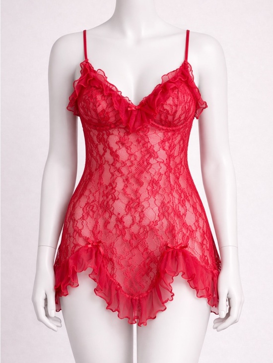 Cinema Etoile Other - VTG Cinema Etoile Seductive Wear Baby Doll Sheer Sexy Red Nylon Nightgown